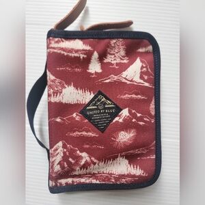 United By Blue Travel Wallet Organizer Red Ikat Canvas Zip Around Card Holder